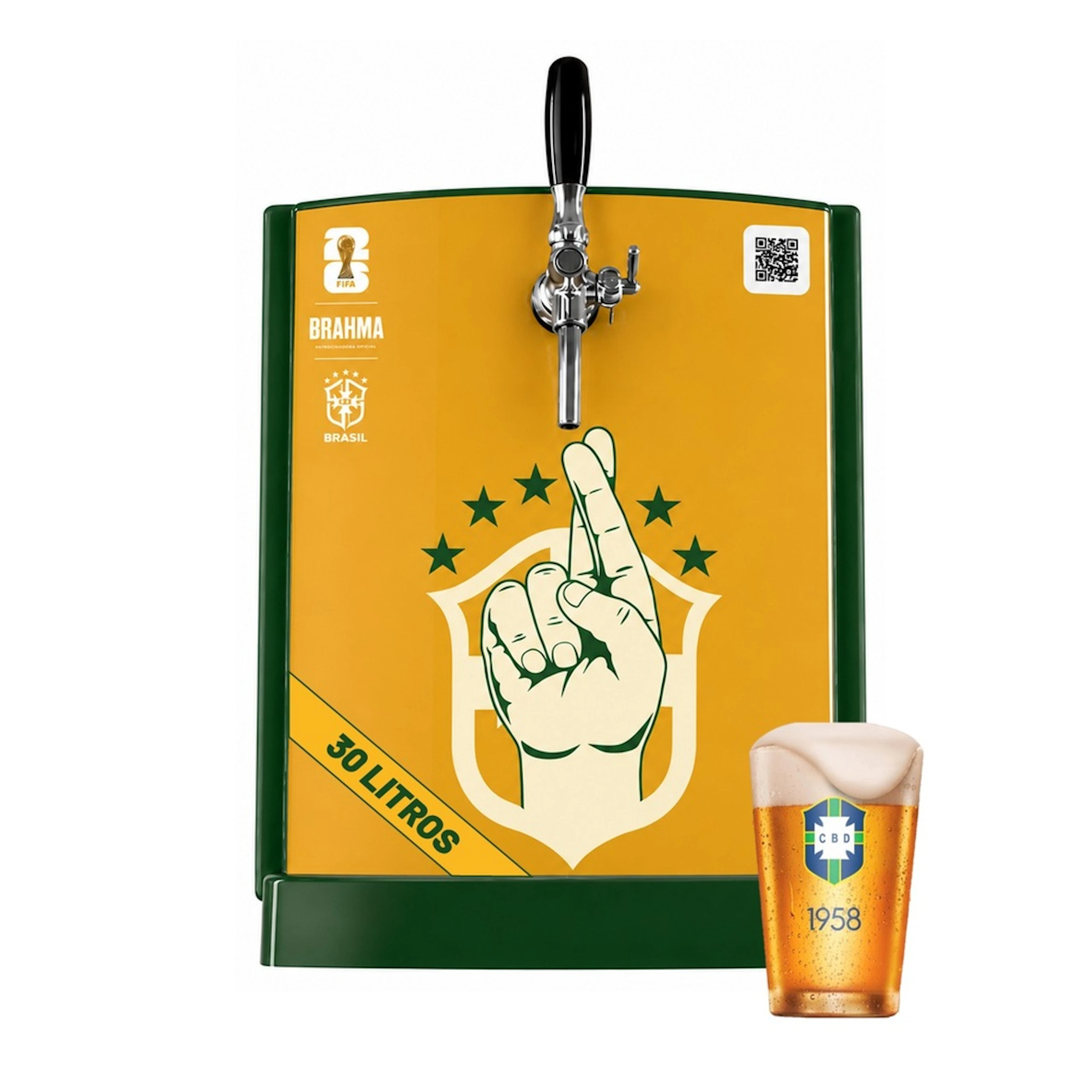 Chopp Brahma Claro 30L com chopeira Brasil + 1 Caldereta colecionável (Brinde)