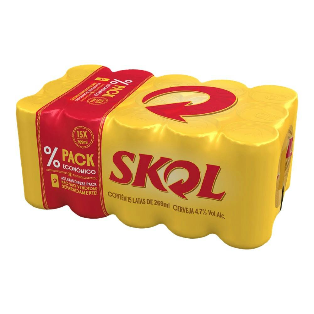 Skol 269ml - Pack Econômico (15 unidades)