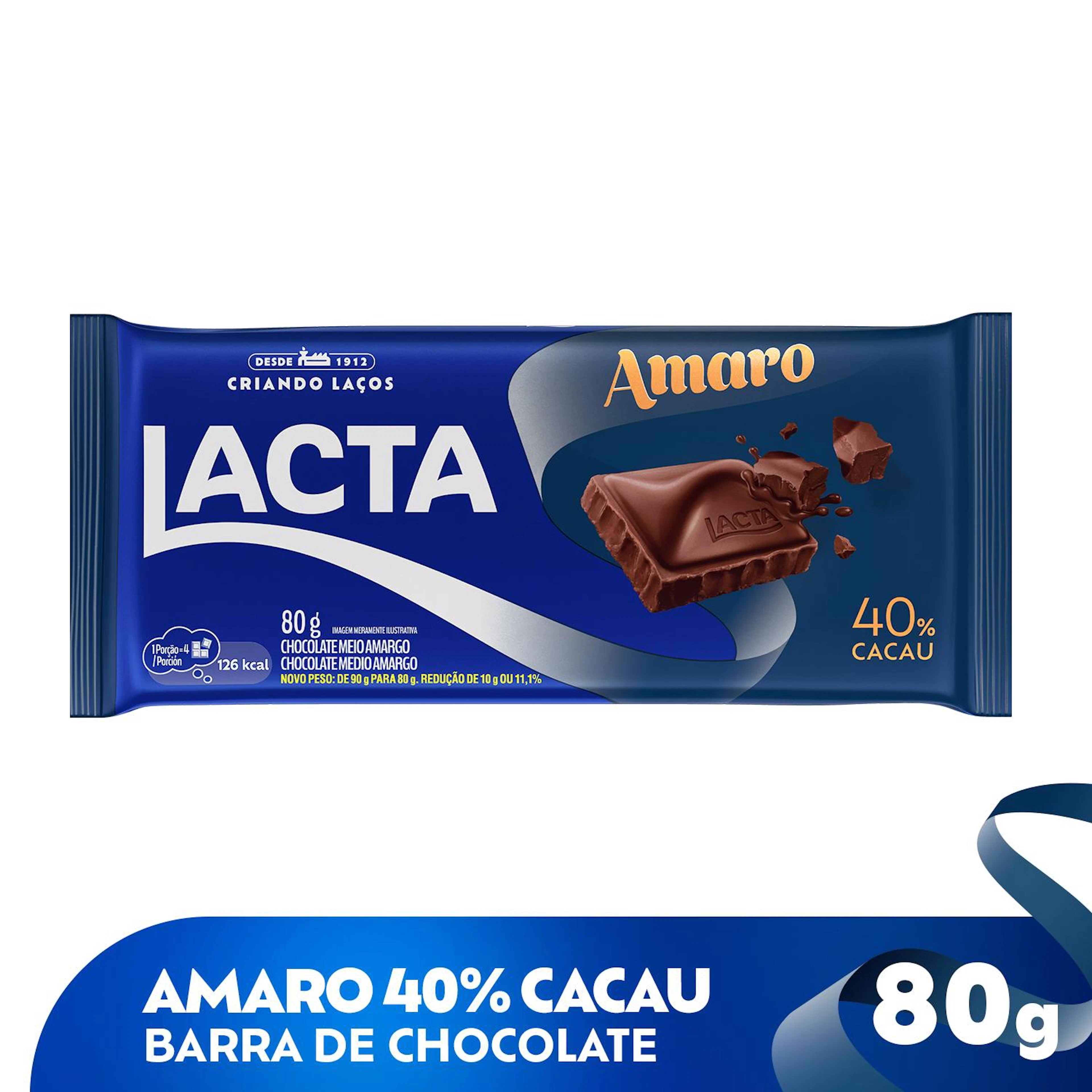 Chocolate Lacta Amaro 40% Cacau 80g