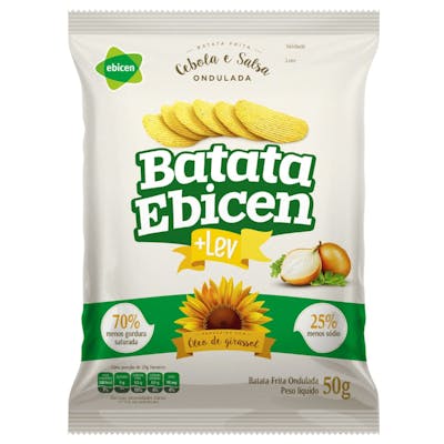 Batata Ondulada Sabor Cebola e Salsa Ebicen 50g
