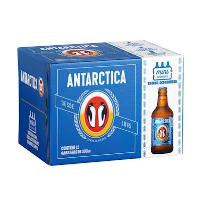 Antarctica Pilsen 300ml Pack 12 Unidades | Vasilhame Incluso