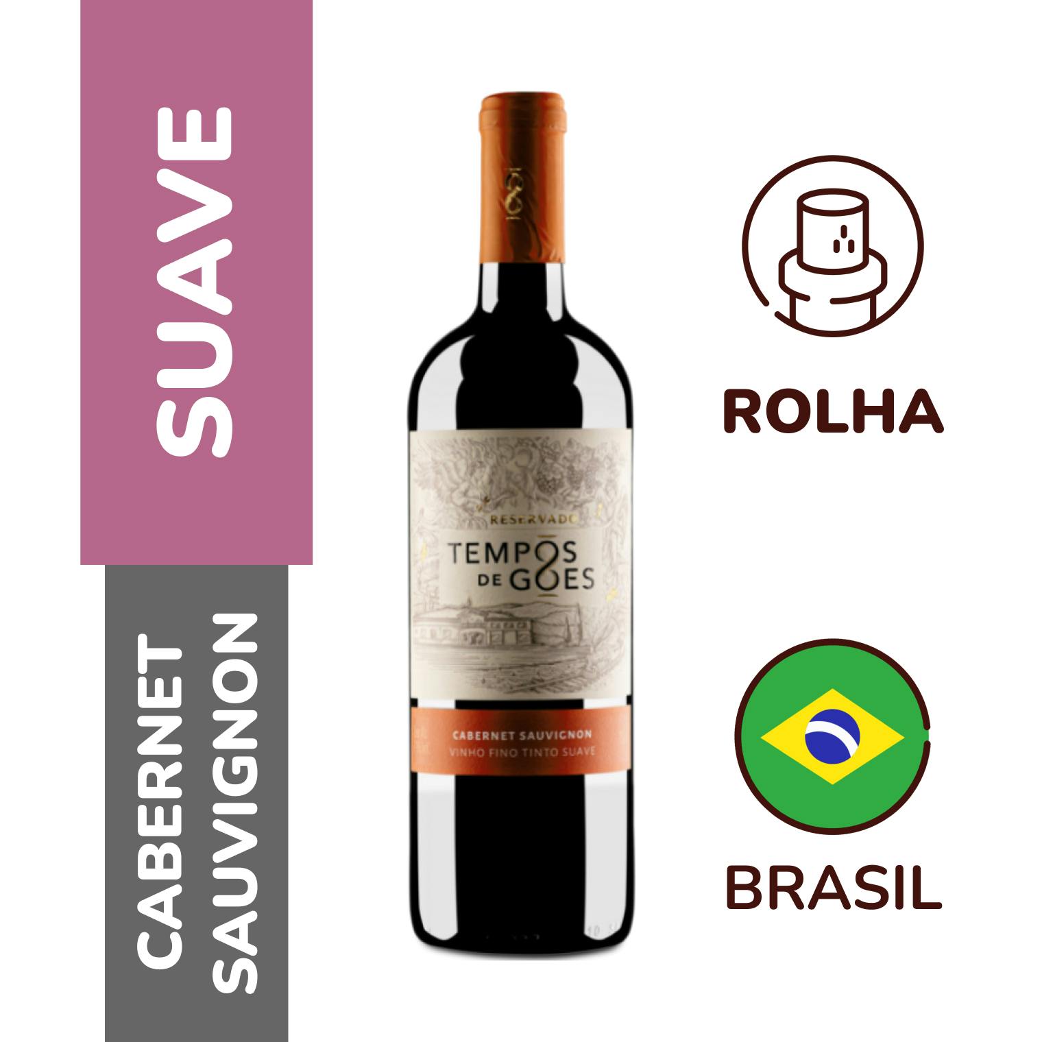 Zé Delivery - Vinho Cabernet Sauvignon Suave Tempos de Góes 750ml