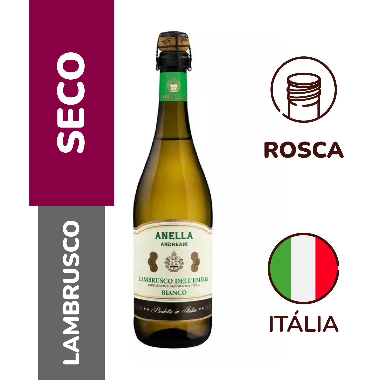 Vinho Frisante Branco Lambrusco Anella Andreani 750ml