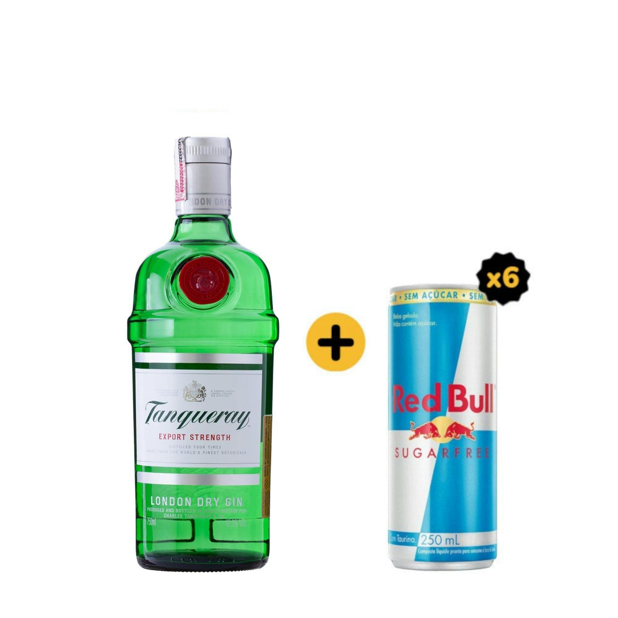 Zé Delivery Combo Tanqueray + Red Bull (1 Gin Tanqueray 750ml + 6 Red