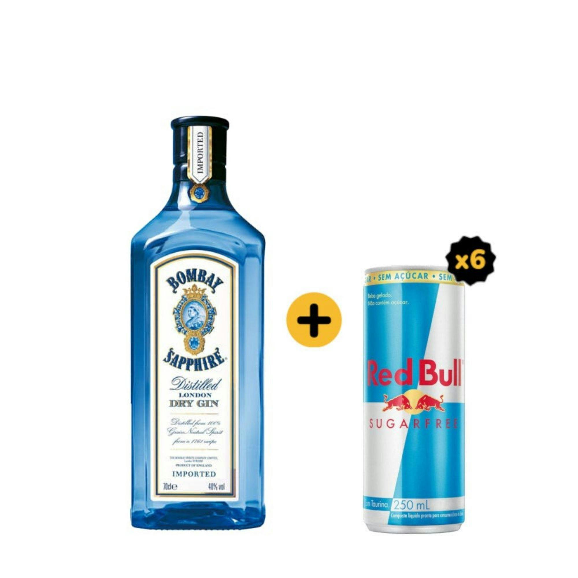 Combo Bombay + Red Bull (1 Gin Bombay Sapphire 750ml + 6 Red Bull Sugarfree 250ml)