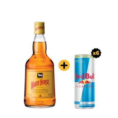 Combo White Horse + Red Bull (1 Whisky White Horse 1L + 6 Red Bull Sugarfree 250ml)