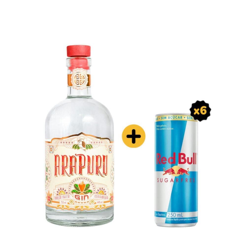 Combo Arapuru + Red Bull (1 Gin Arapuru London Dry 750ml + 6 Red Bull Sugarfree 250ml)