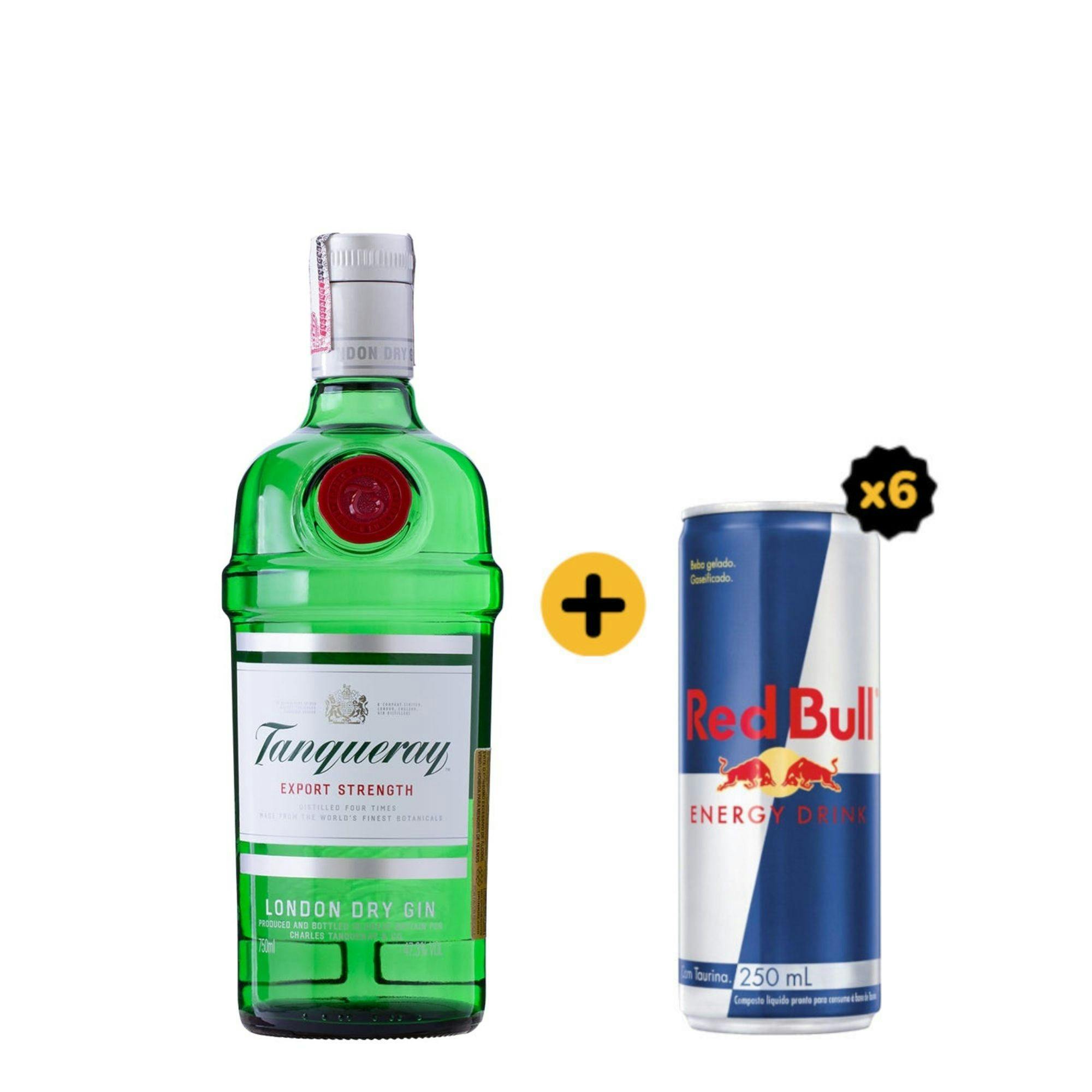 Combo Tanqueray + Red Bull (1 Gin Tanqueray 750ml + 6 Red Bull Energy Drink 250ml)