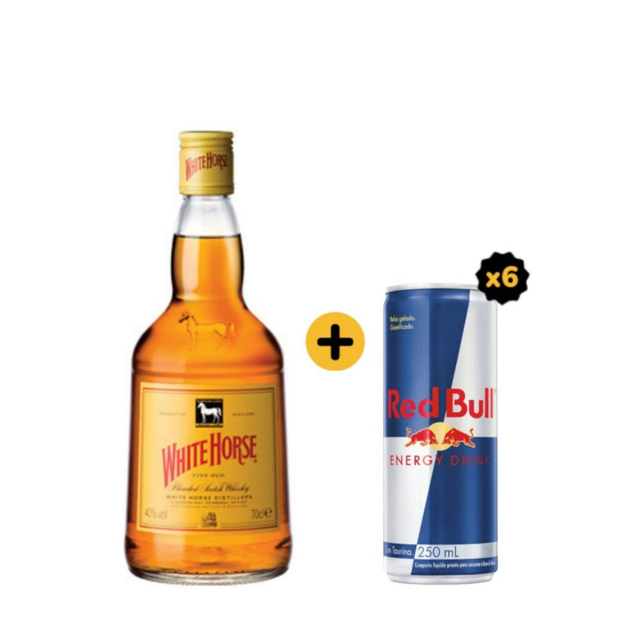 Combo White Horse + Red Bull (1 Whisky White Horse 1L + 6 Red Bull Energy Drink 250ml)