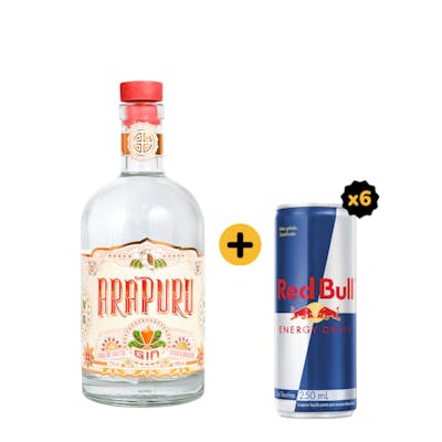 Combo Arapuru + Red Bull (1 Gin Arapuru London Dry 750ml + 6 Red Bull Energy Drink 250ml)