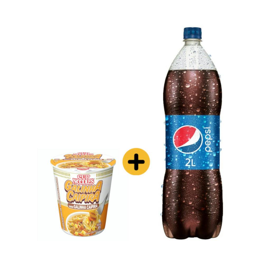 Combo Nissin + Pepsi (1 Cup Noodles Galinha Caipira Nissin Miojo 69g + 1 Pepsi 2L)