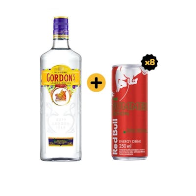 Combo Gordons + Red Bull (1 Gin Gordons London Dry 750ml + 8 Red Bull Melancia 250ml)