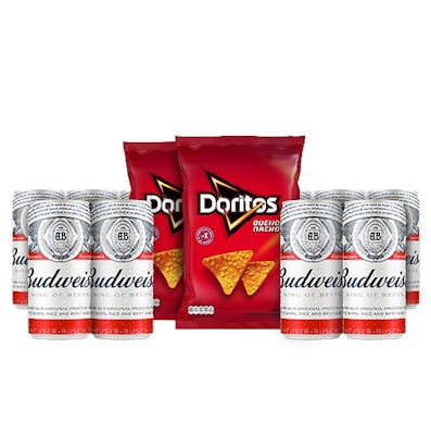 Combo Doritos + Budweiser (2 Doritos Queijo Nacho 140g + 10 Budweiser 269ml)