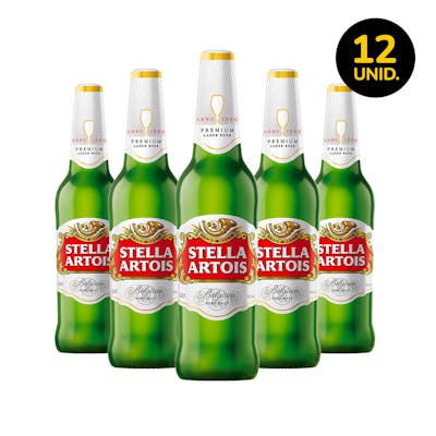 Stella Artois 600ml |  Apenas o Líquido - Pack de 12 Unidades