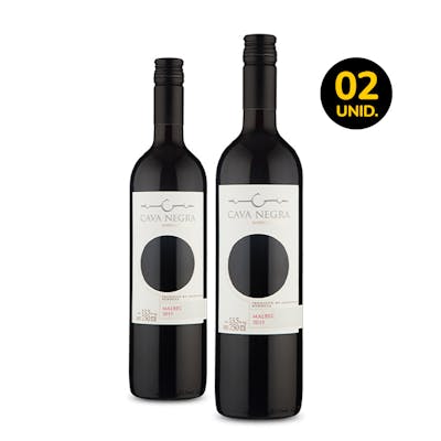 Vinho Tinto Malbec Cava Negra 750ml - Pack de 2 unidades