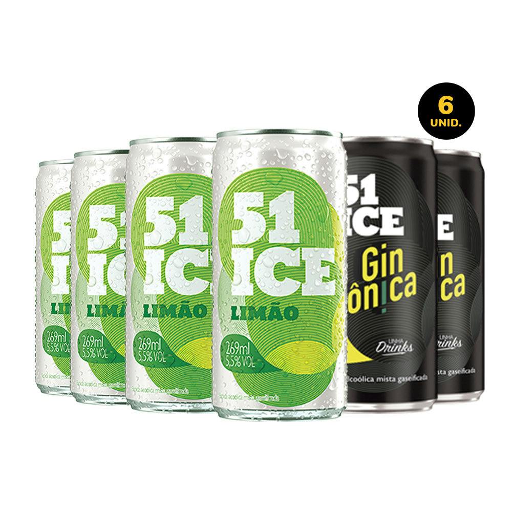 51 Ice Limão e GT 269ml - Pack 6 unidades