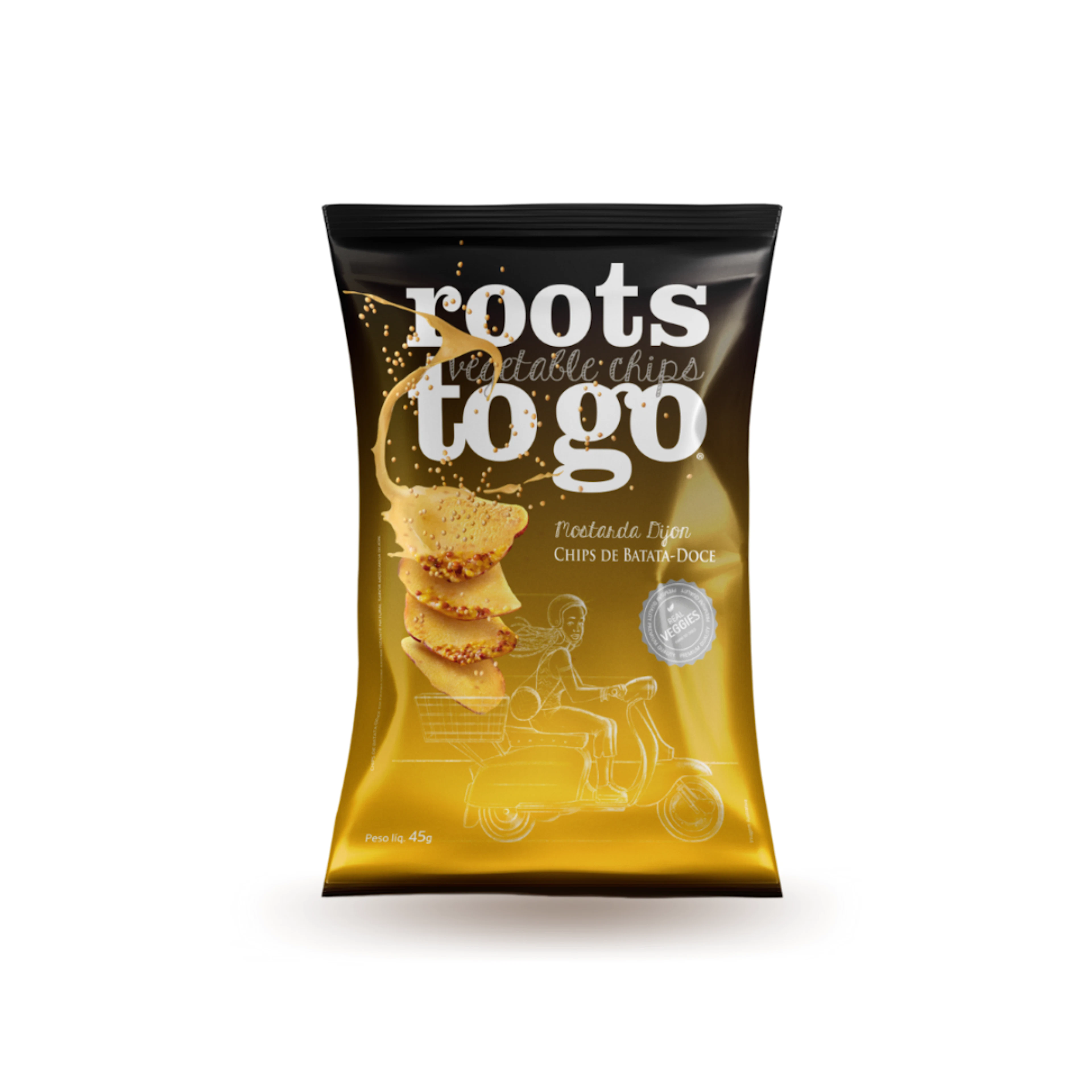 Chips de Batata-Doce Sabor Mostarda Dijon Roots to Go 45g