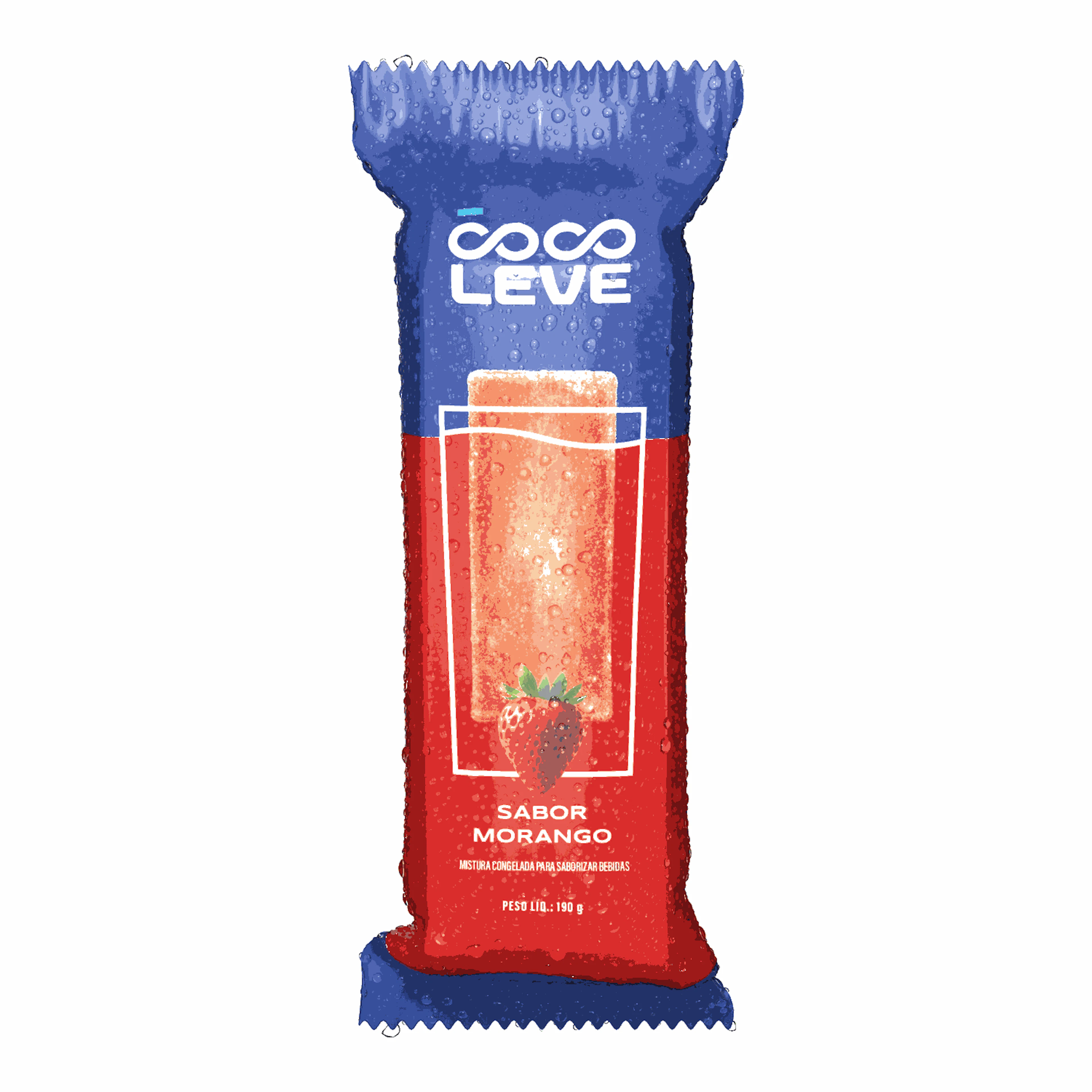 Gelo Saborizado Morango Coco Leve 190g