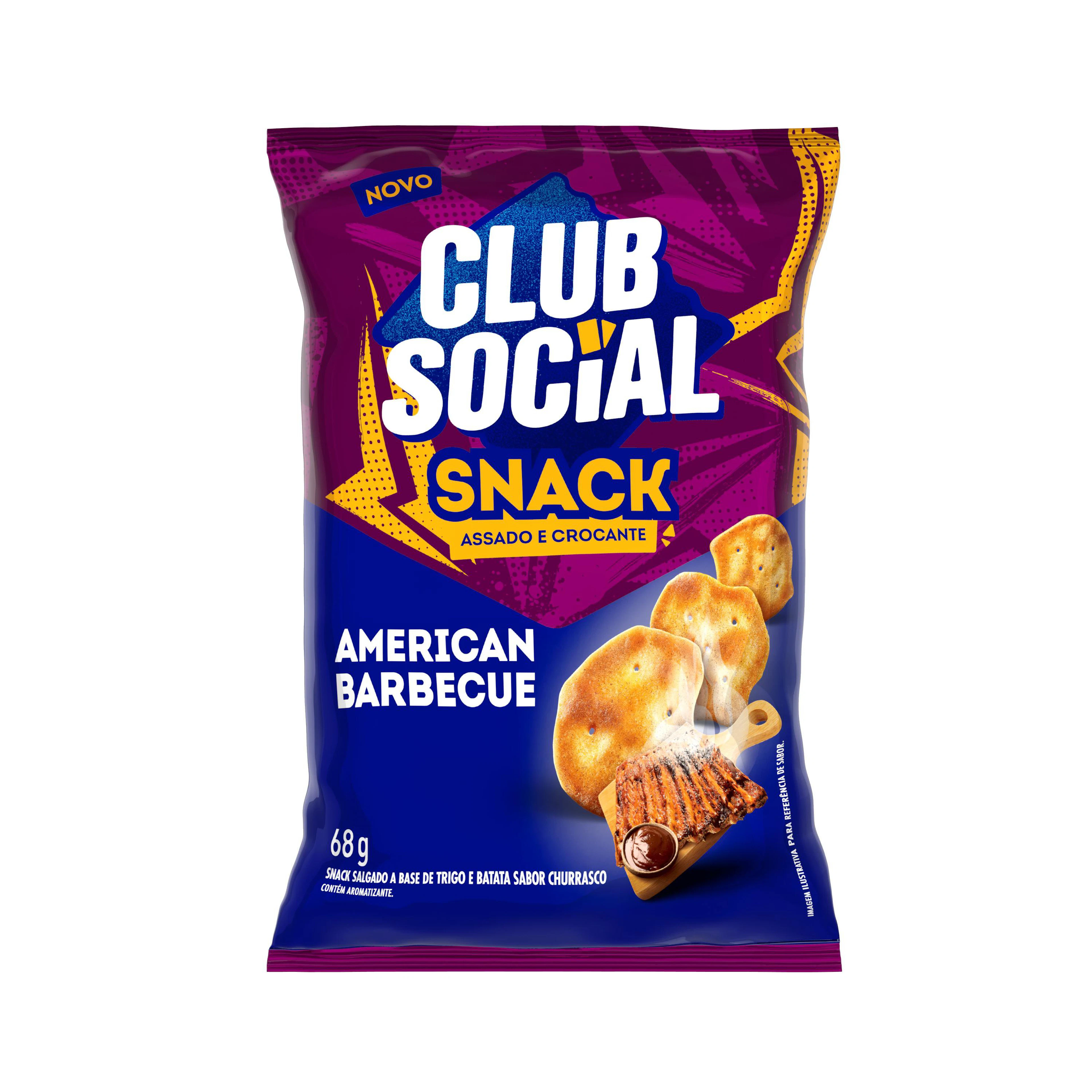 Salgadinho Club Social Snack American Barbecue 68g