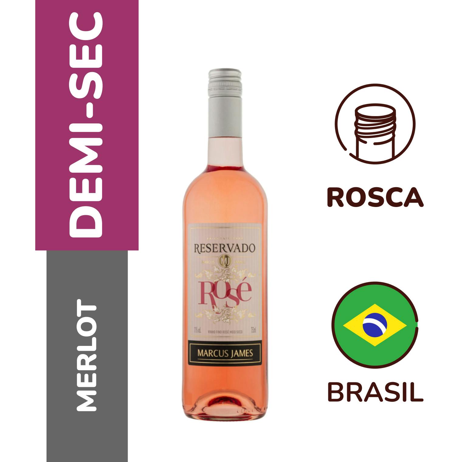 Vinho Rosé Demi-Sec Marcus James Reservado 750ml