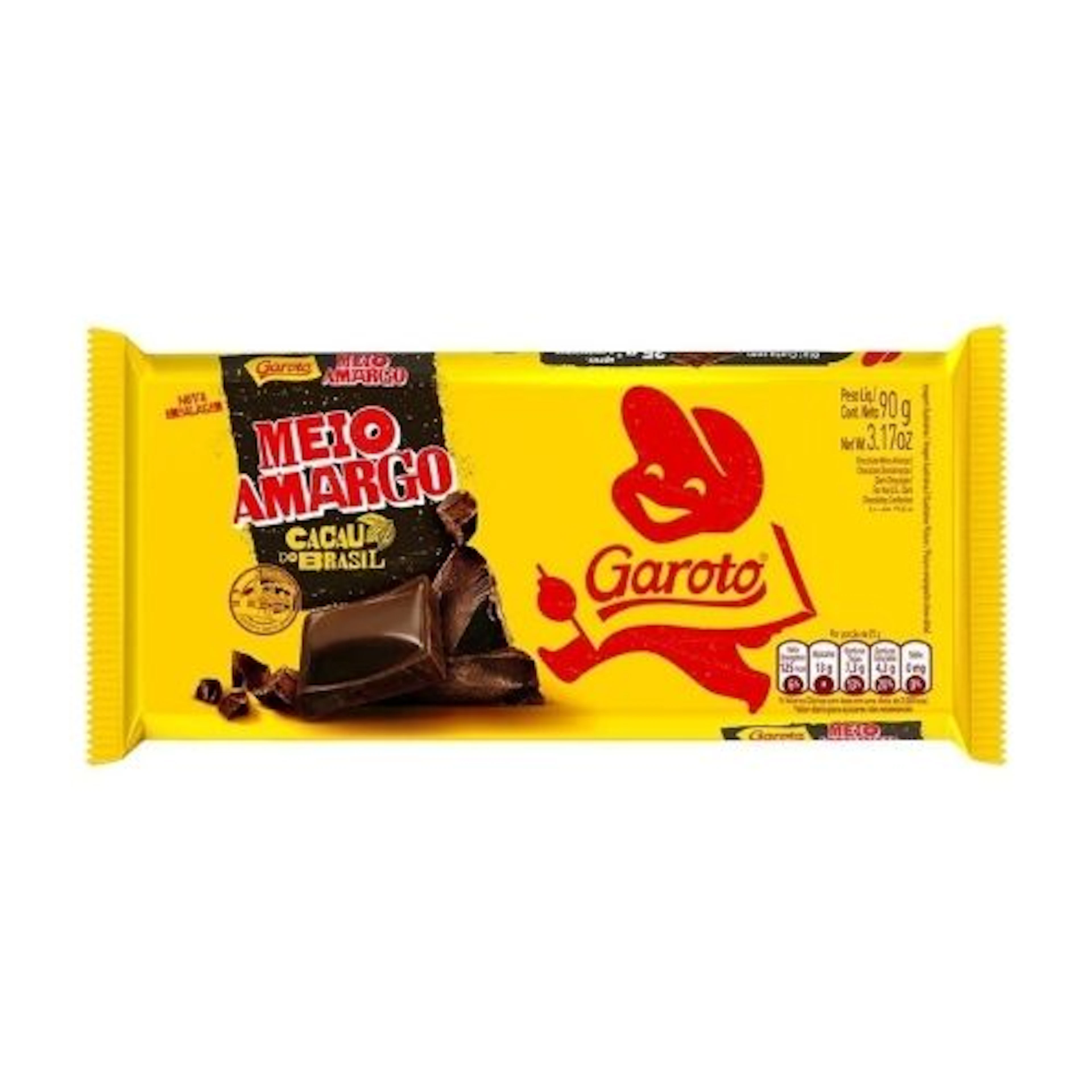 Chocolate Meio Amargo Garoto 90g