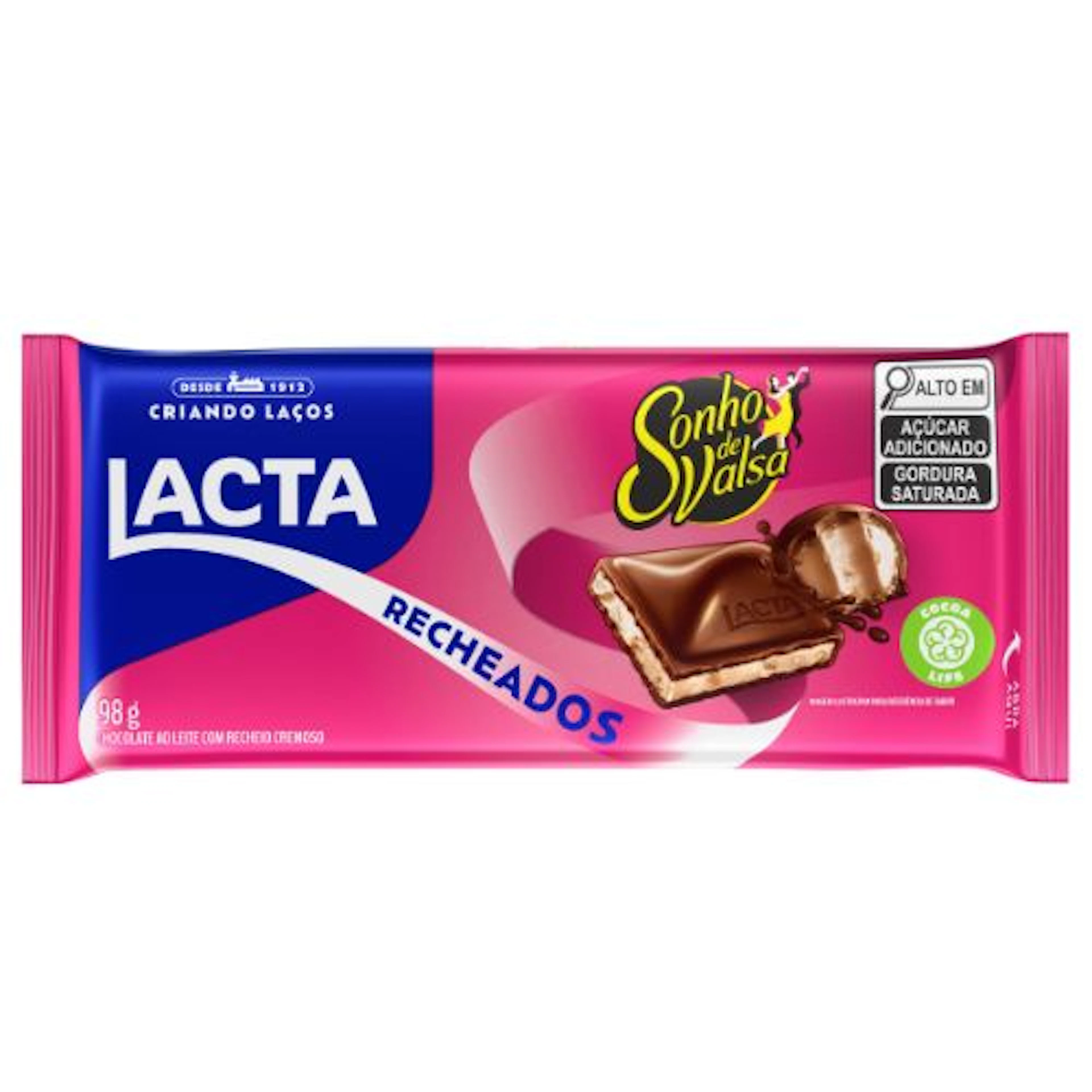 Chocolate Ao Leite Lacta Com Recheio Sonho De Valsa 98G