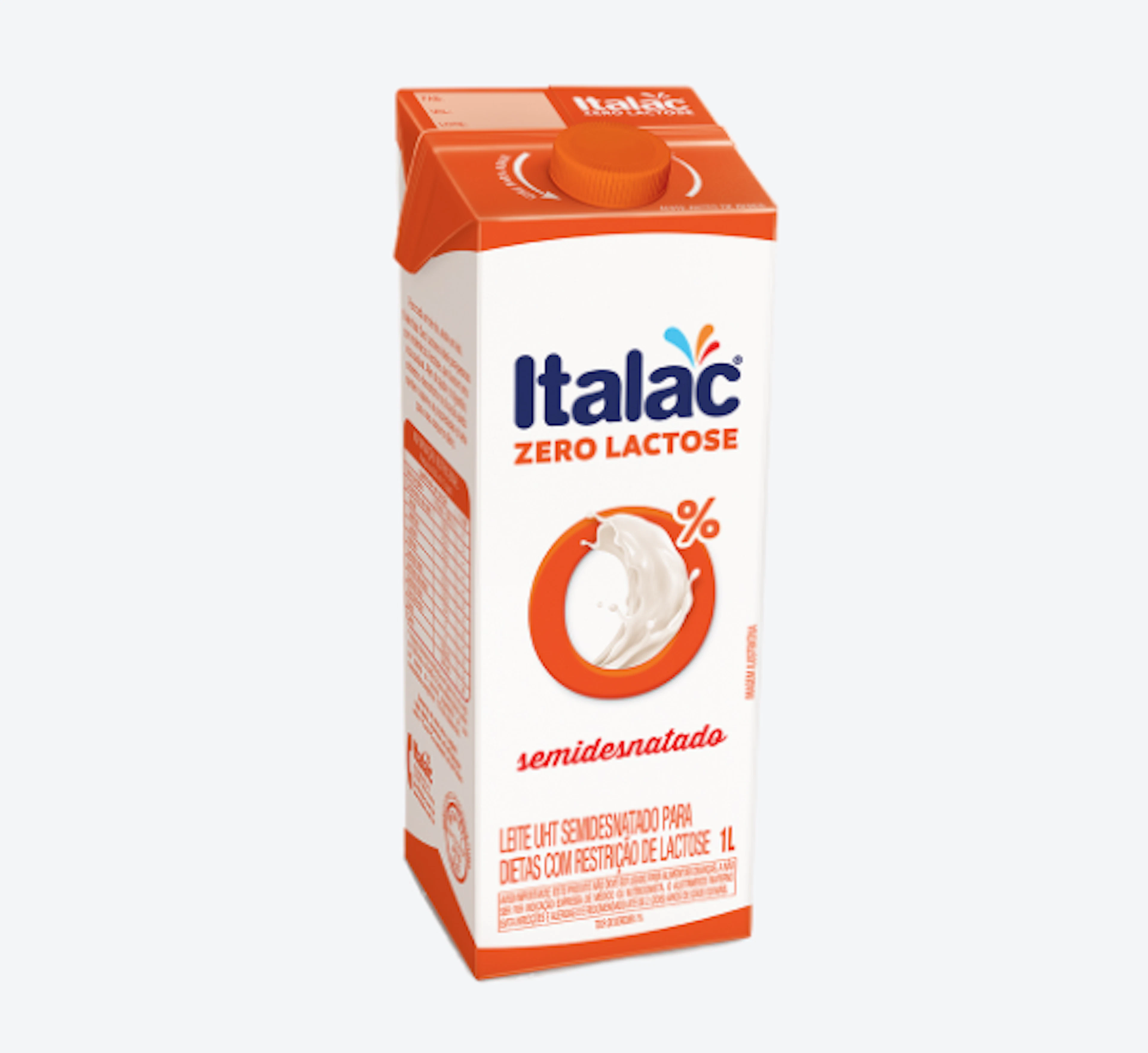 Leite UHT Italac Semidesnatado Zero Lactose 1L