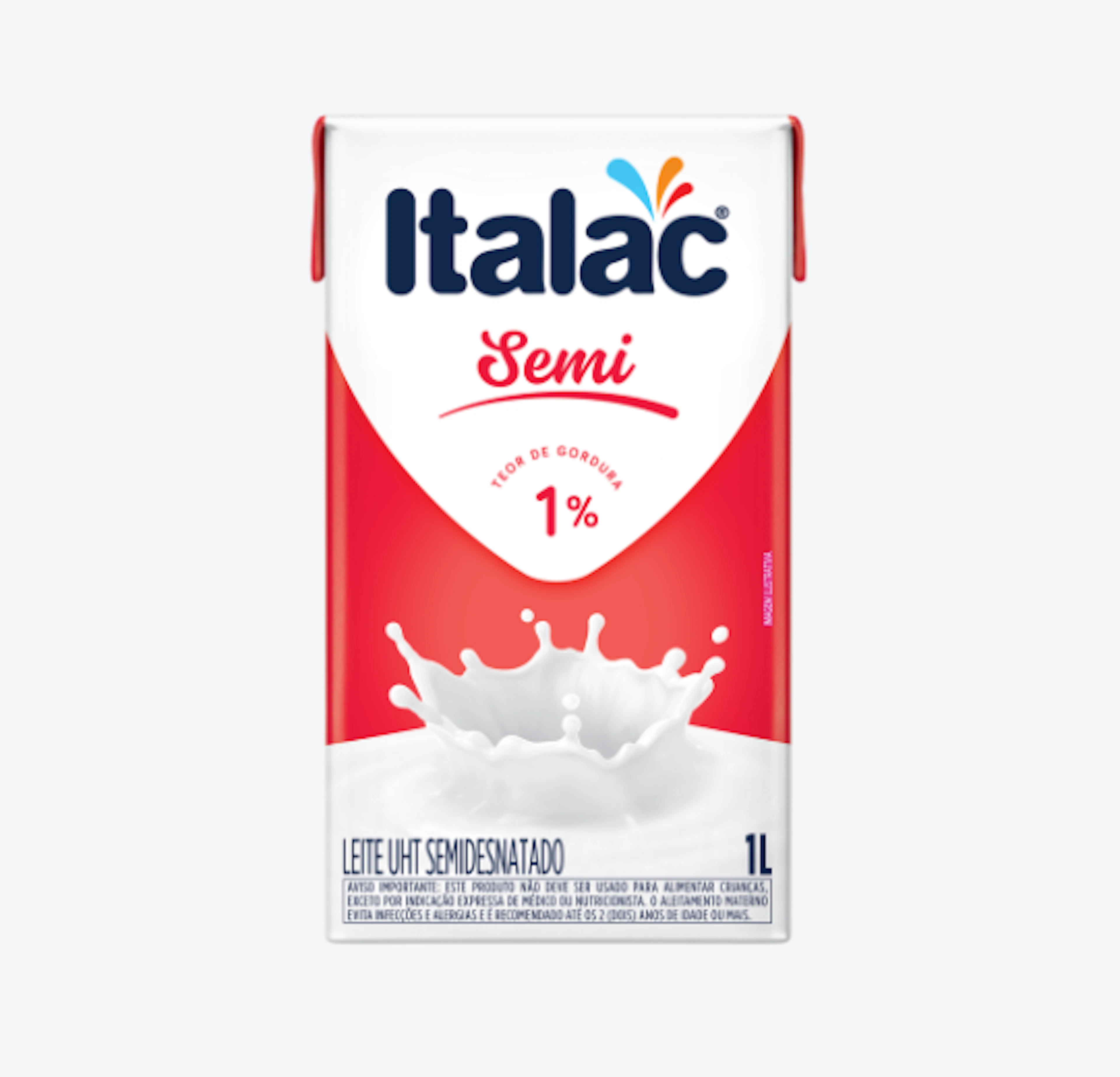 Leite UHT Italac Semidesnatado 1L