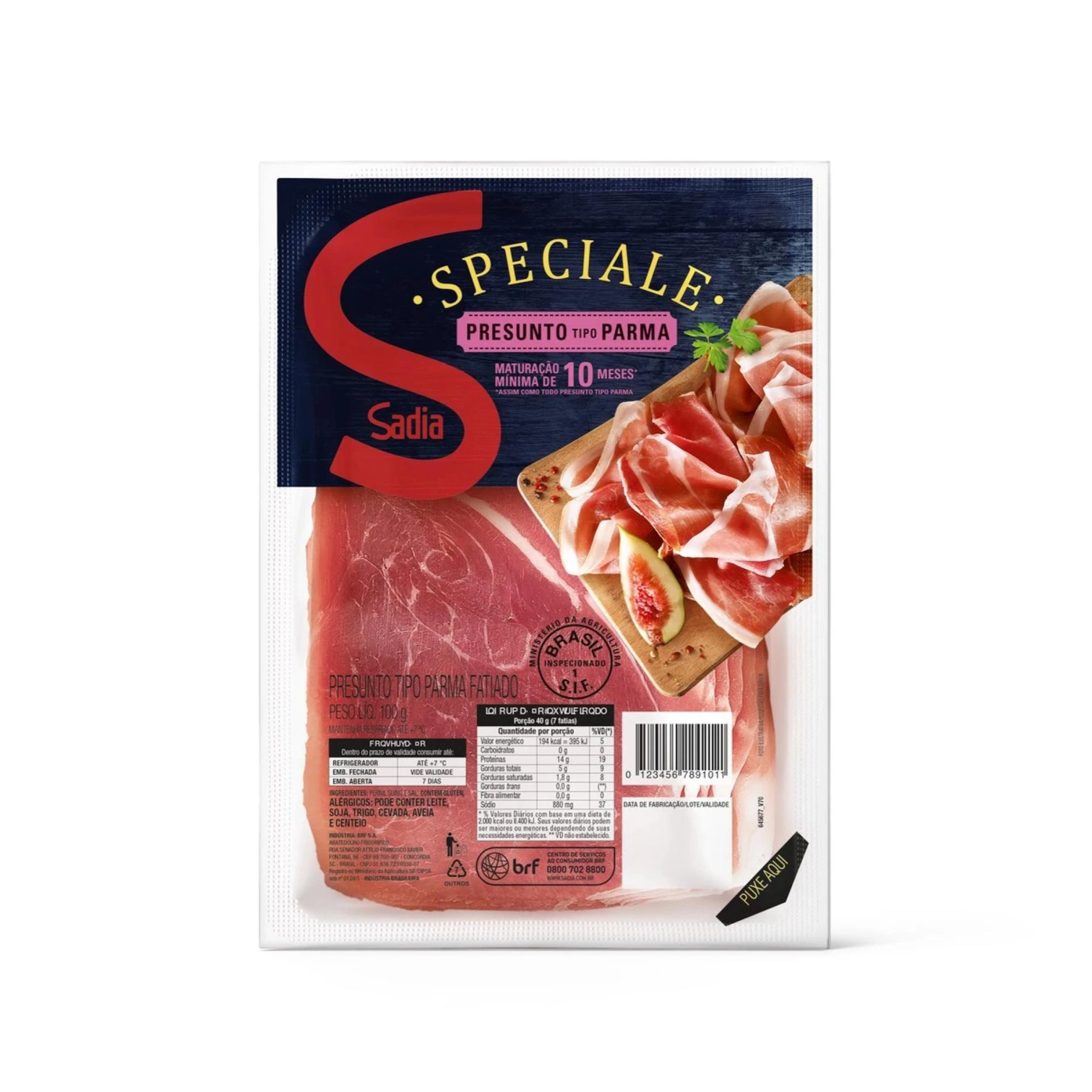 Presunto Tipo Parma Fatiado Sadia Speciale 100g