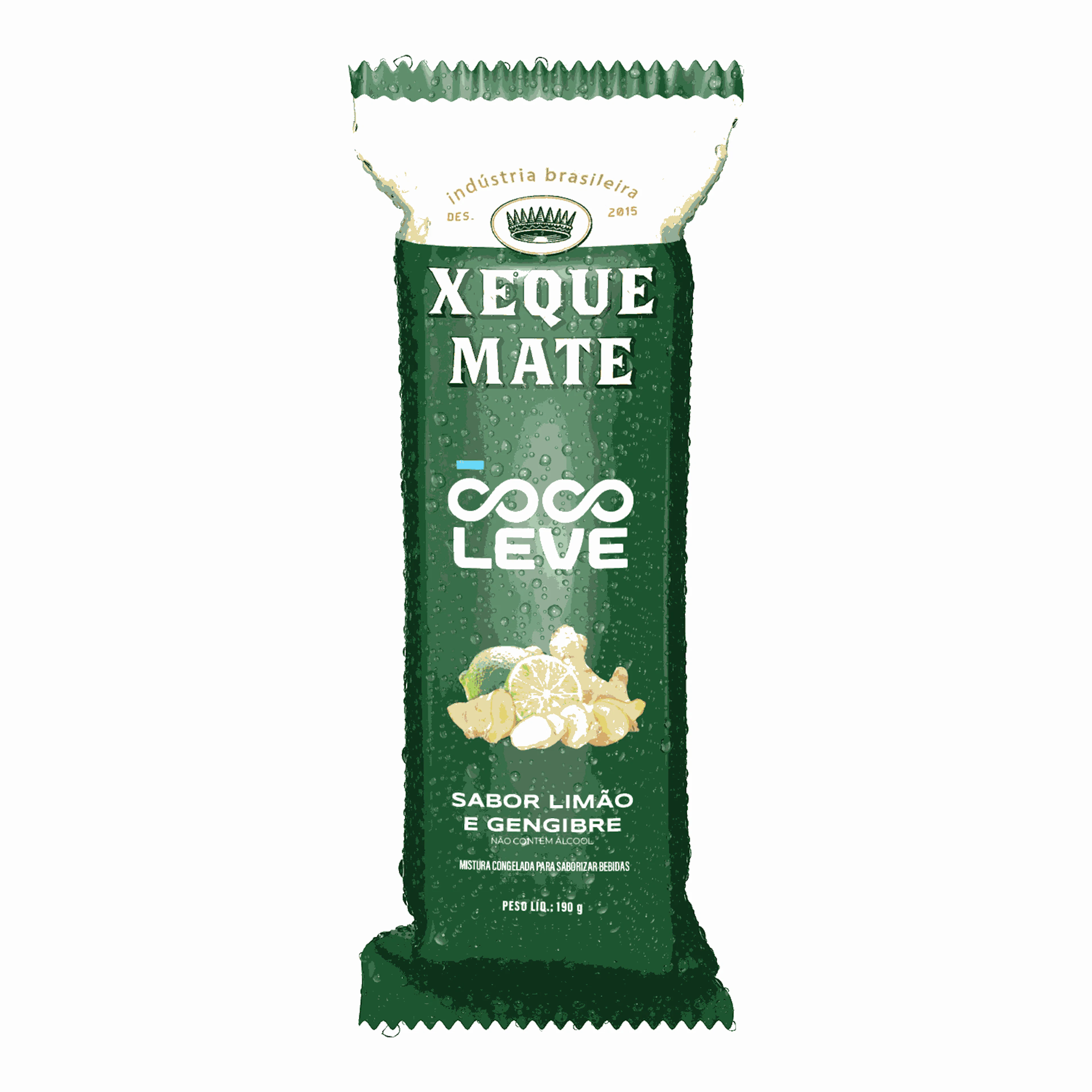 Gelo Saborizado Limão E Gengibre Coco Leve E Xeque Mate 190g
