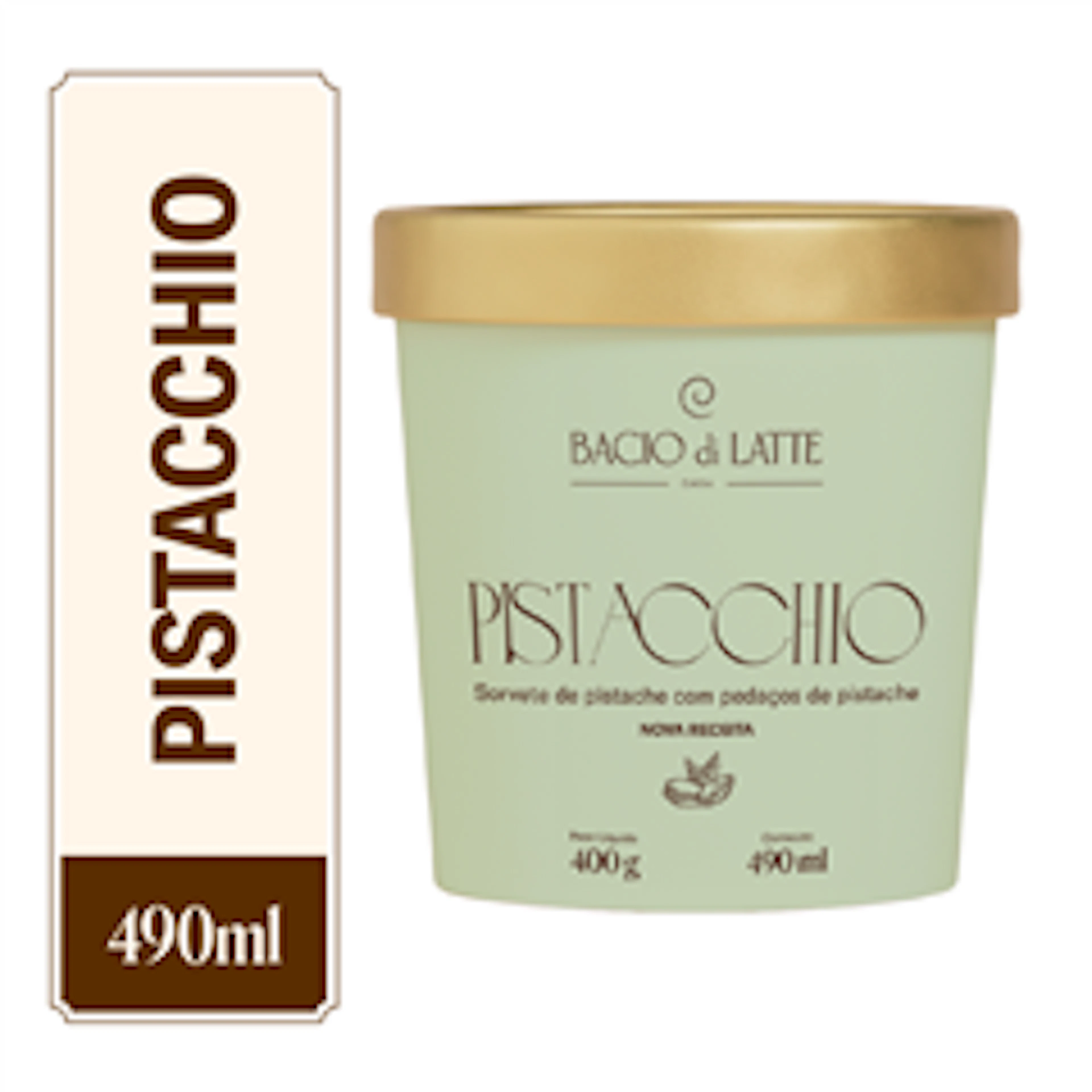 Gelato Pistacchio Pote Bacio di Latte 490g