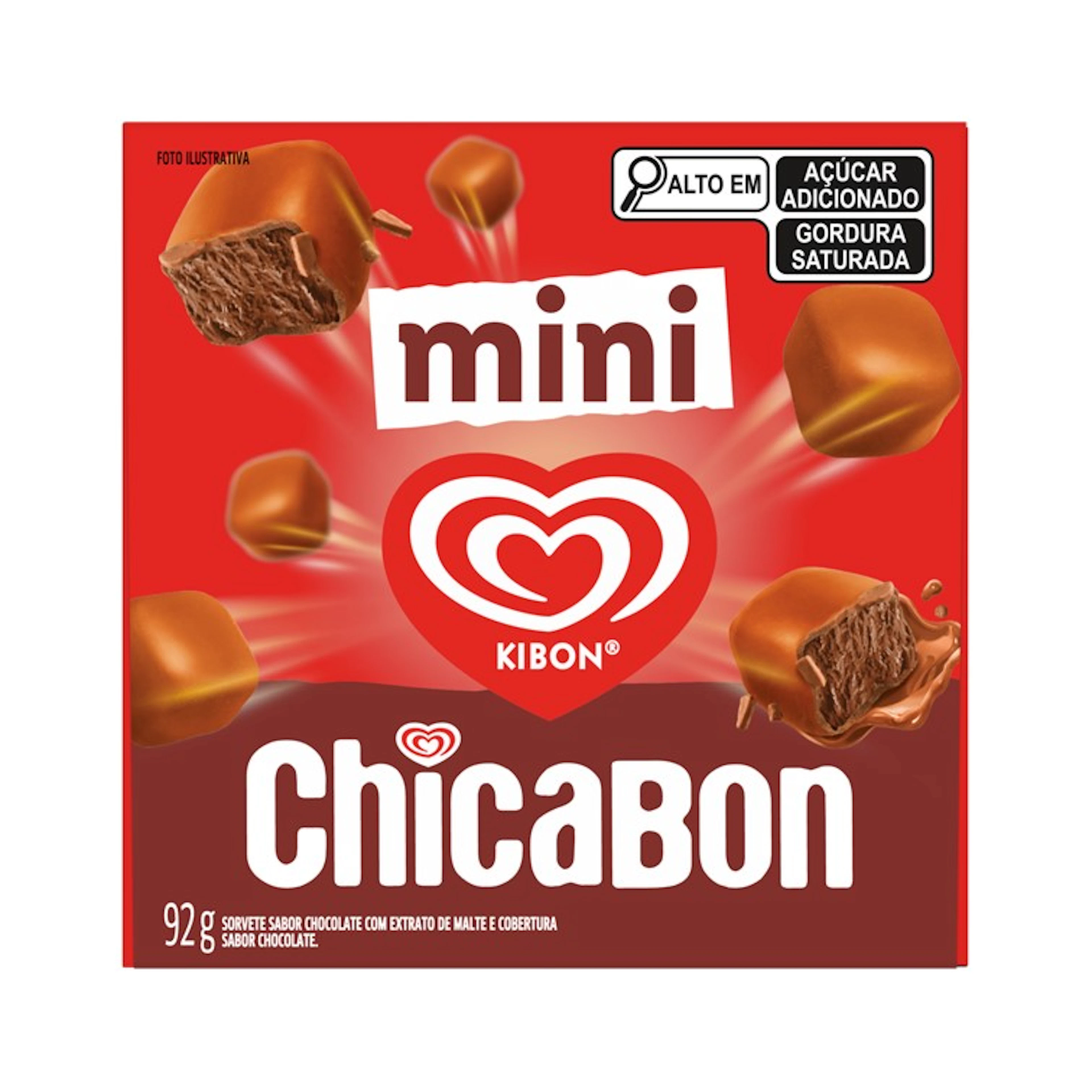 Mini Sorvete Chicabon Cobertura Chocolate Kibon 92g