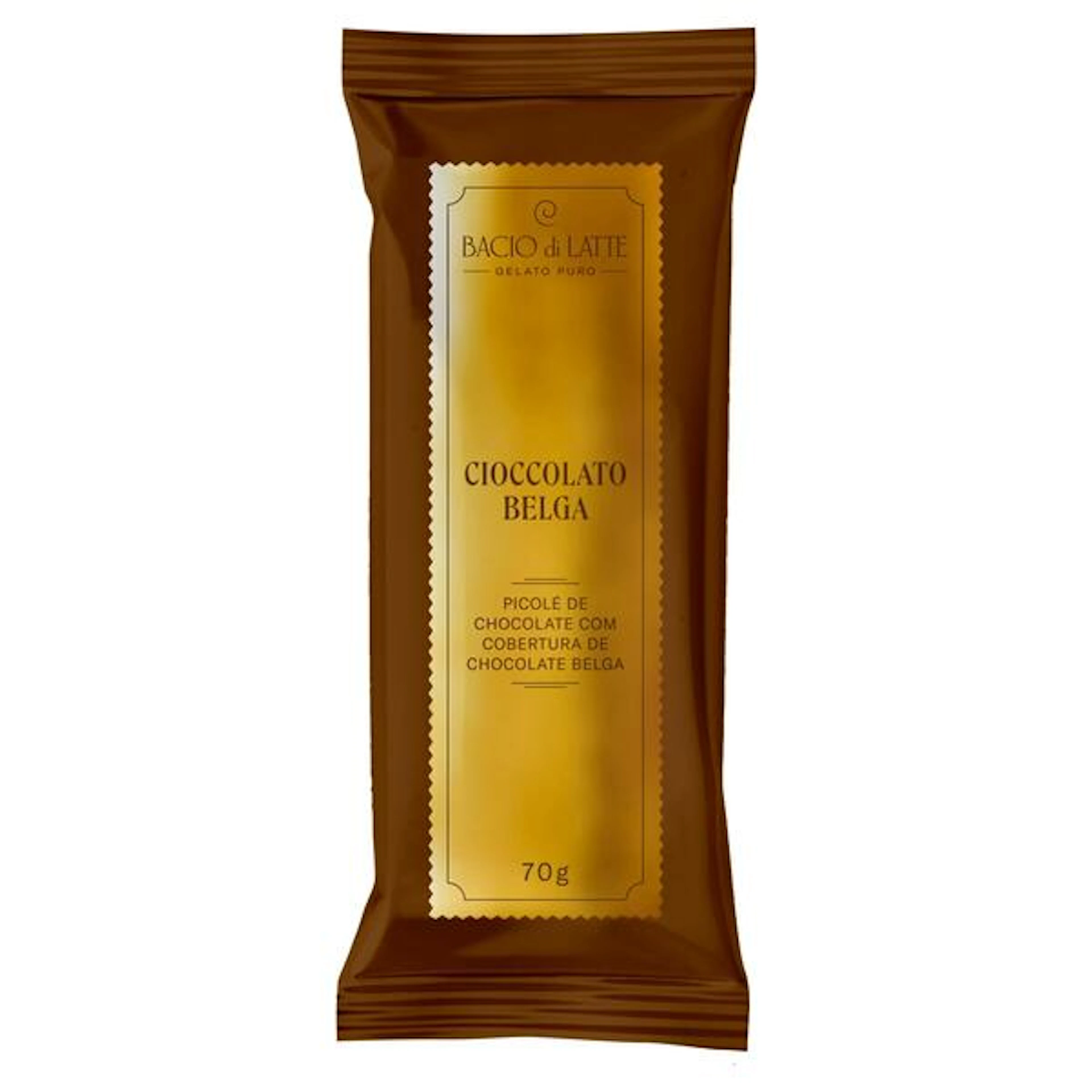 Picolé Chocolate Belga com Cobertura Bacio di Latte 70g