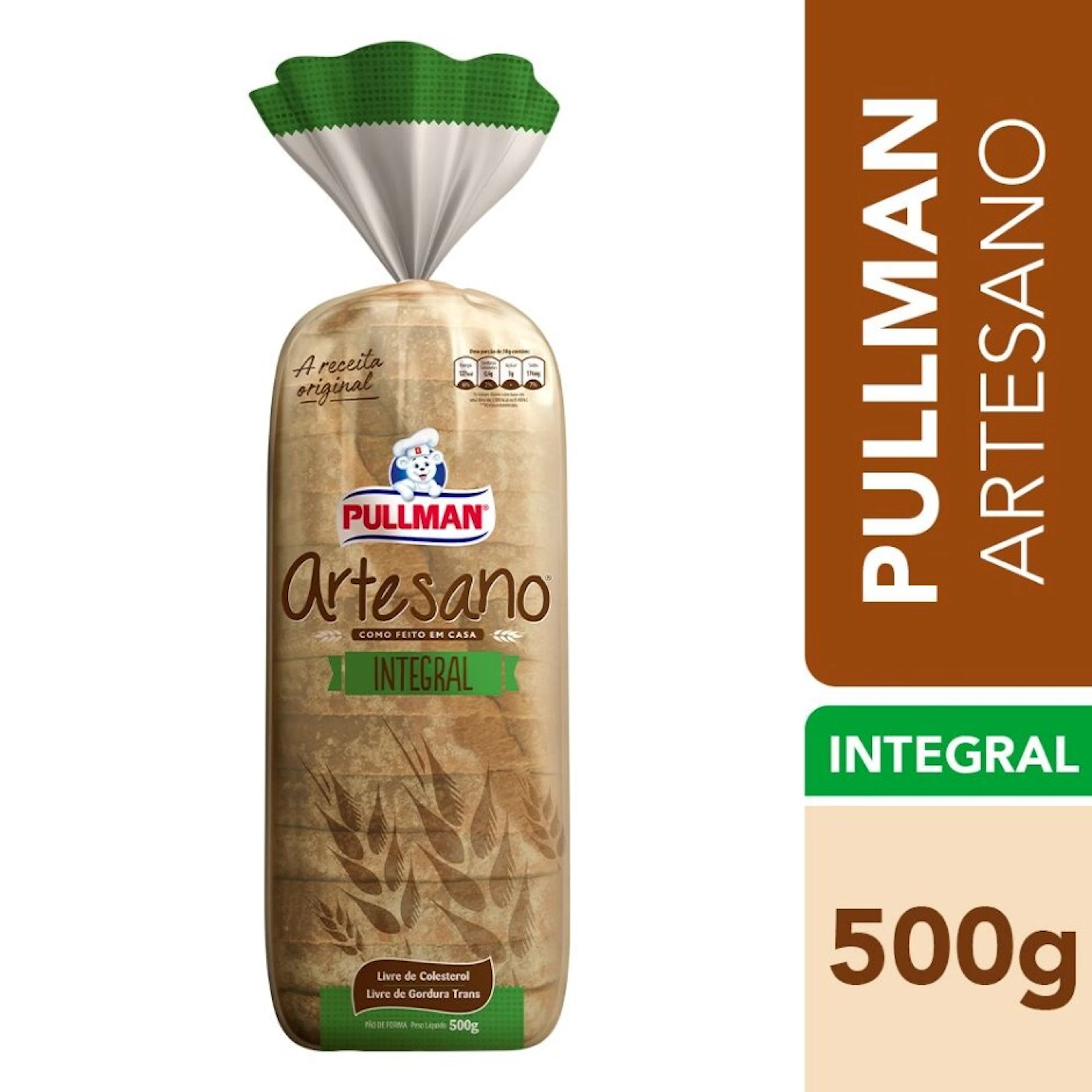 Pão Artesano Integral Pullman 500g