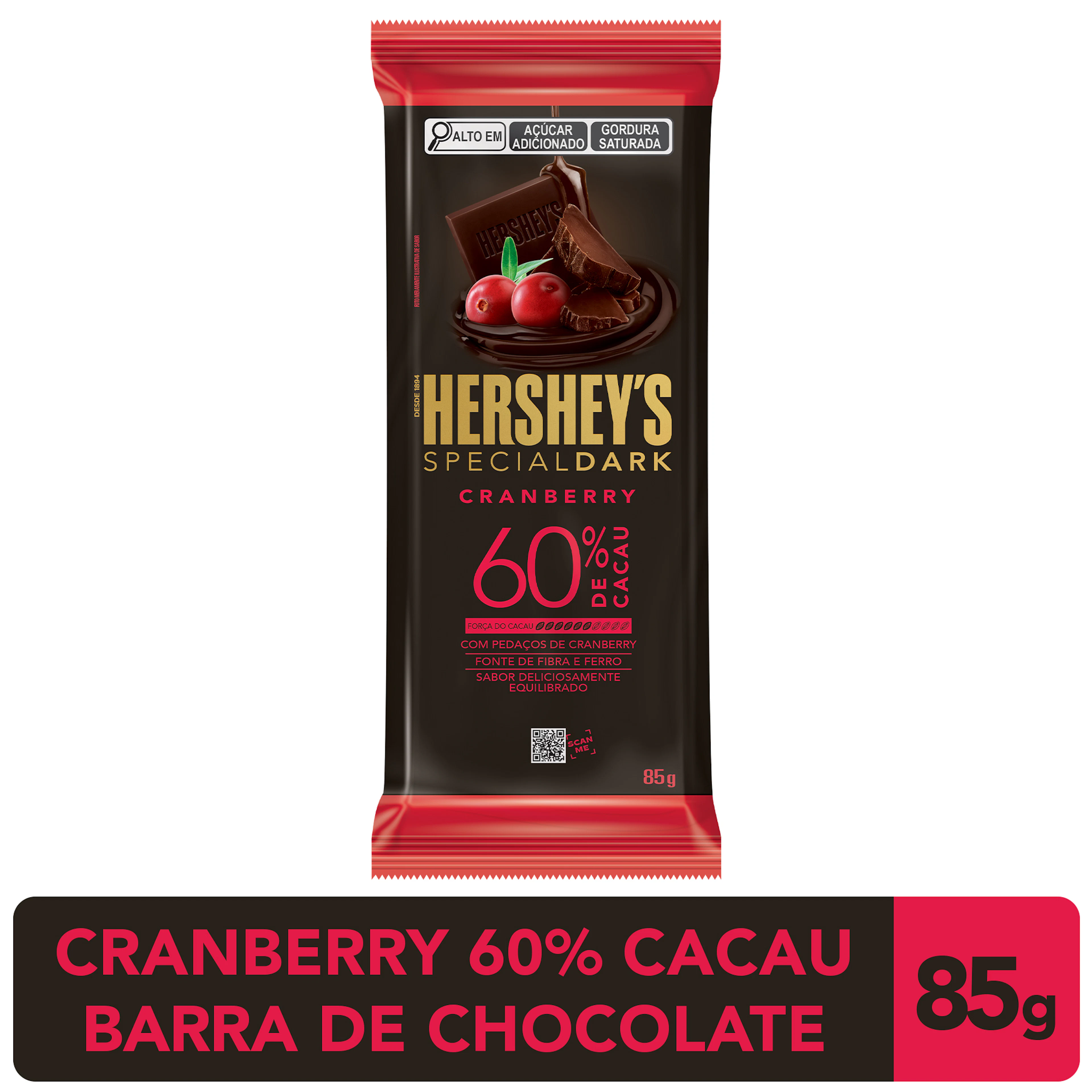Chocolate Cranberry Special Dark 60% Cacau Hersheys 85g