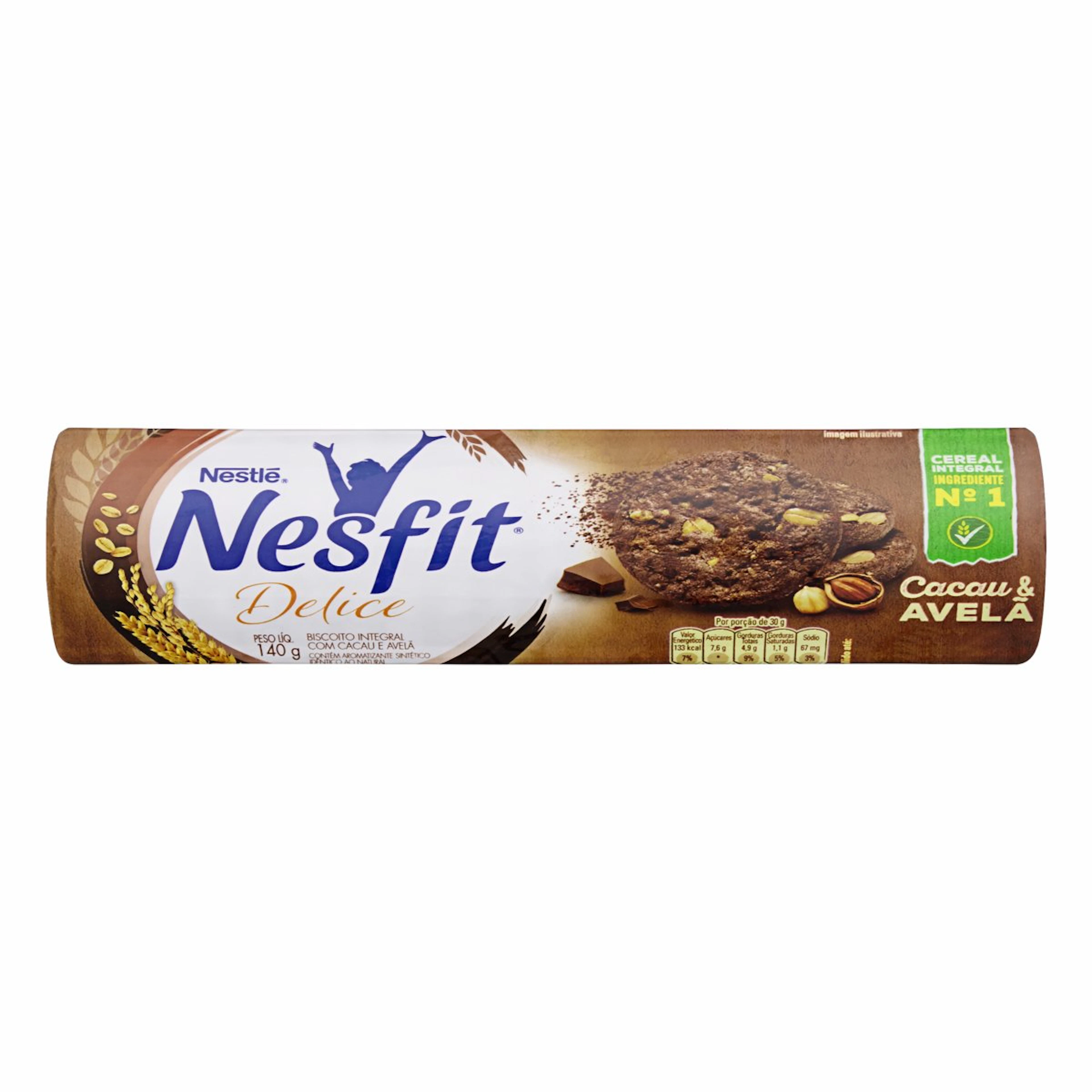 Biscoito Delice Cacau e Avelã Nesfit 140g