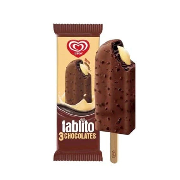 ⭐ 18 UNIDADES: Picolés Kibon Tablito Sabor 3 Chocolates