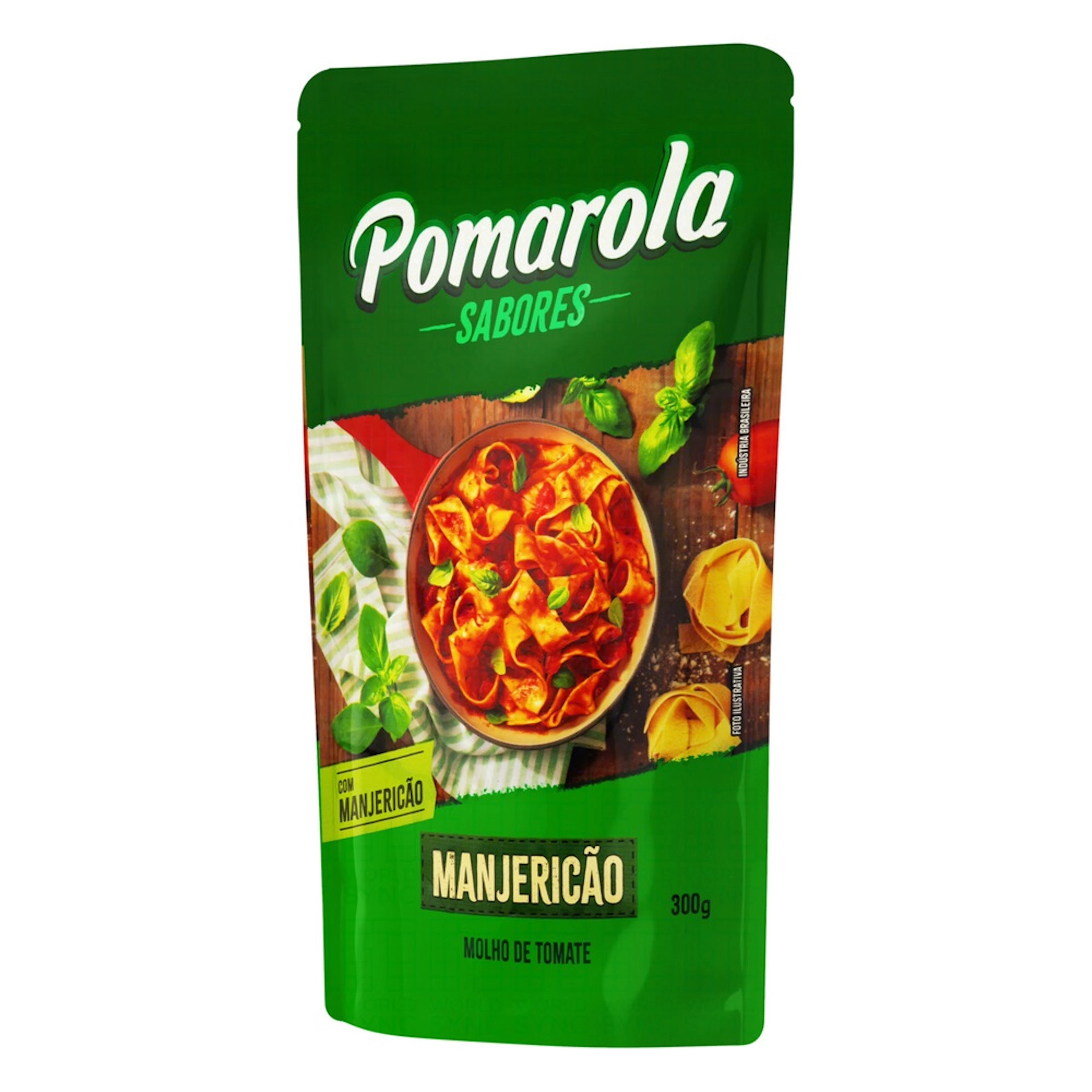 Molho de Tomate Pomarola com Manjericão Sachê 300g