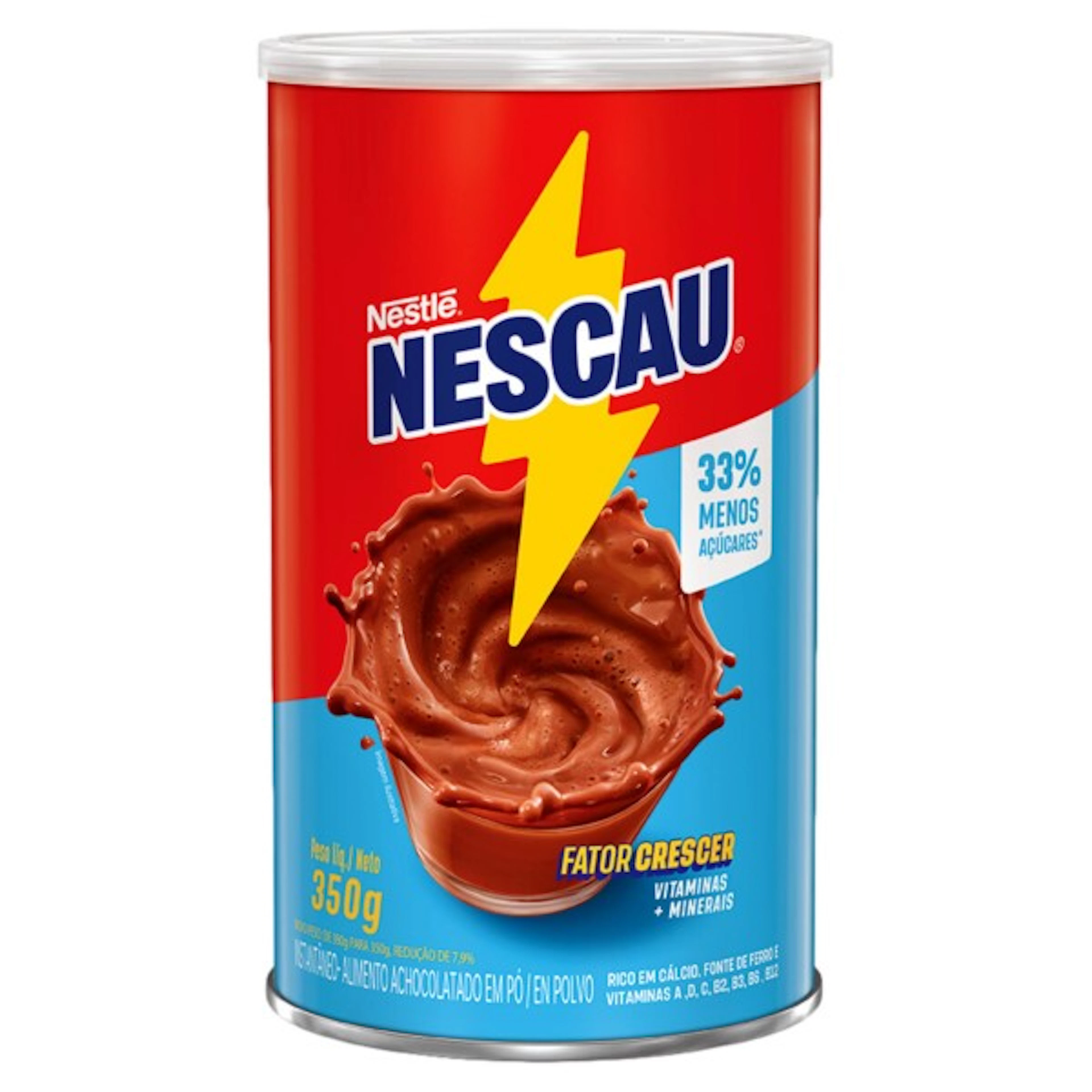 Achocolatado Em Pó Nescau Menos Açúcar Lata 350g