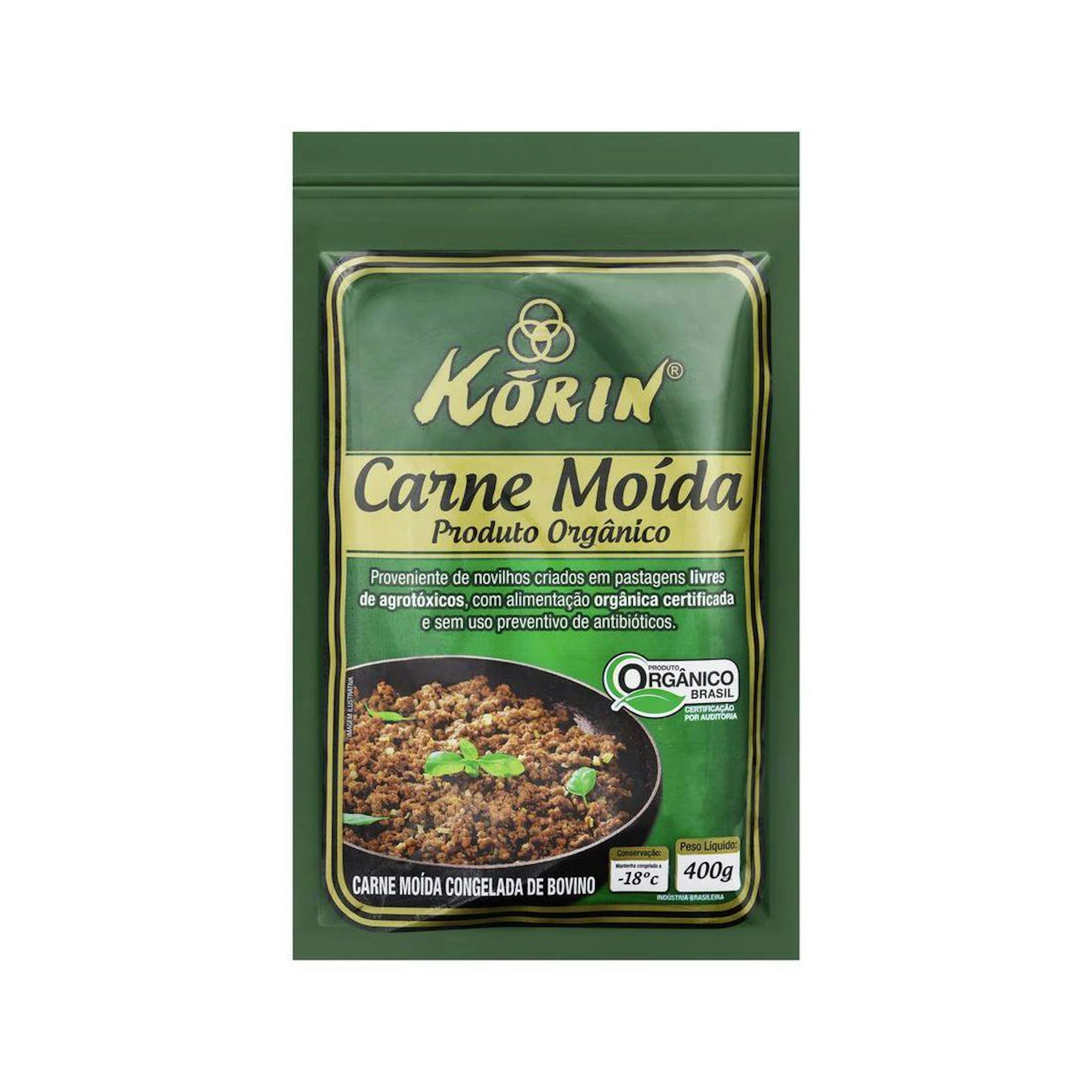 Carne Bovina Moída Korin Orgânica Congelada 400g