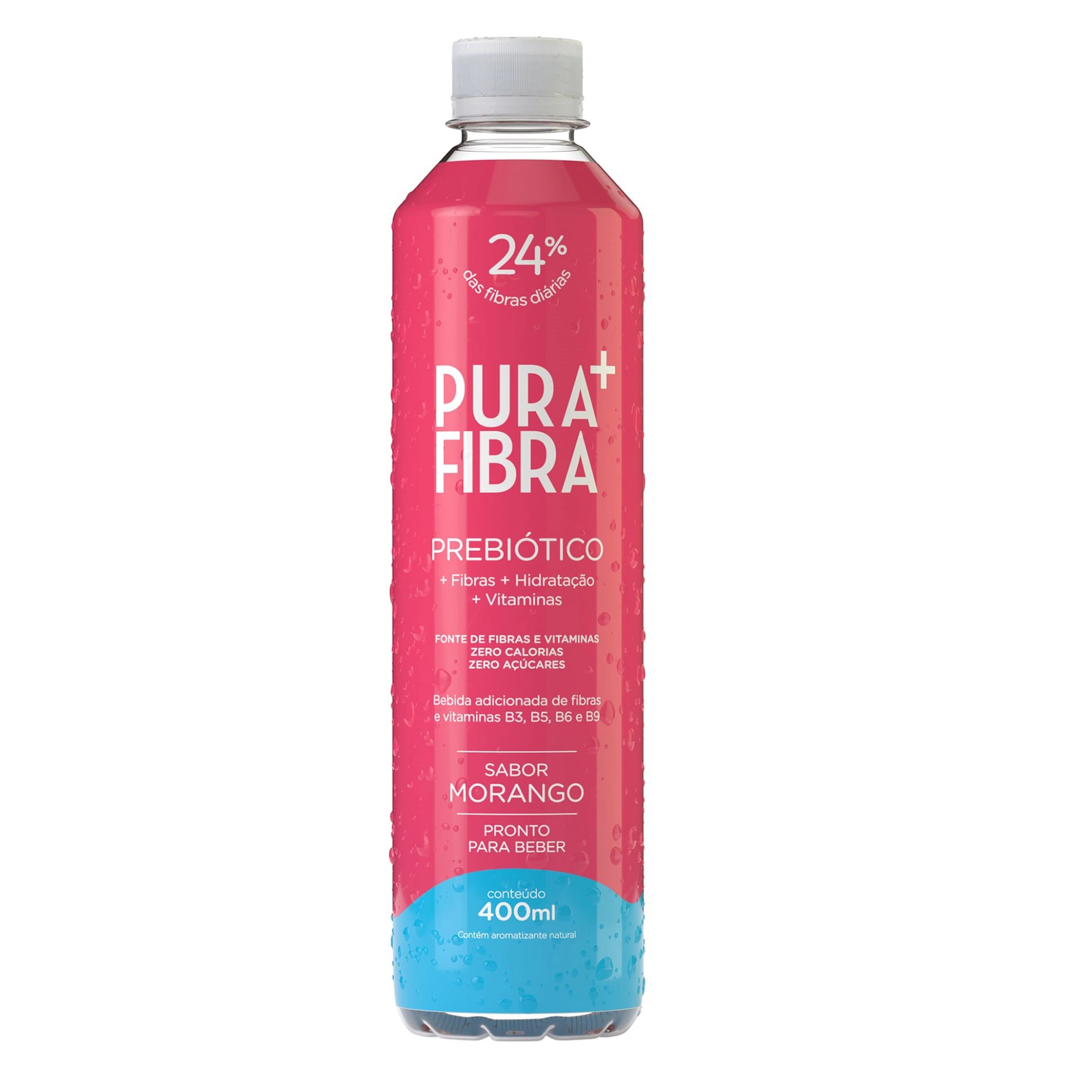 Água Prebiótica Pura Fibra Morango 400ml