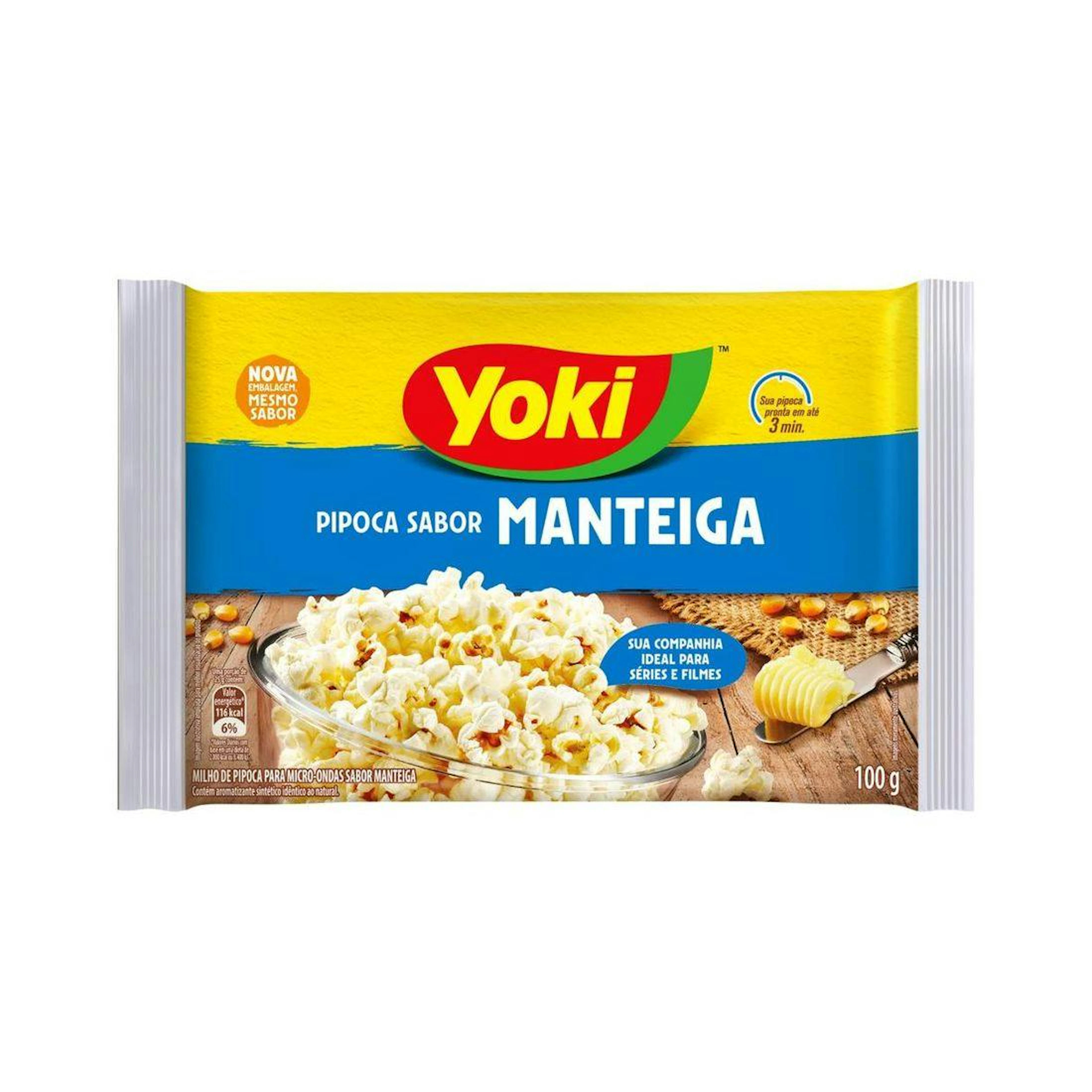 Yoki Pipoca de Microondas Manteiga 100g