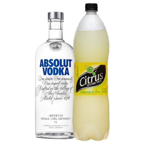 Zé Delivery Combo Citrus + Absolut (1 Citrus 1,5L + 1 Absolut Vodka