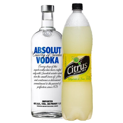 Zé Delivery Combo Citrus + Absolut (1 Citrus 1,5L + 1 Absolut Vodka
