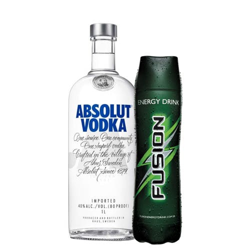 Zé Delivery Combo Fusion + Absolut (1 Fusion 1L + 1 Absolut Vodka