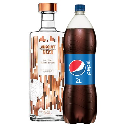 Zé Delivery Combo Pepsi + Absolut (1 Pepsi 2L + 1 Absolut Elyx Vodka Sueca 1,5L)